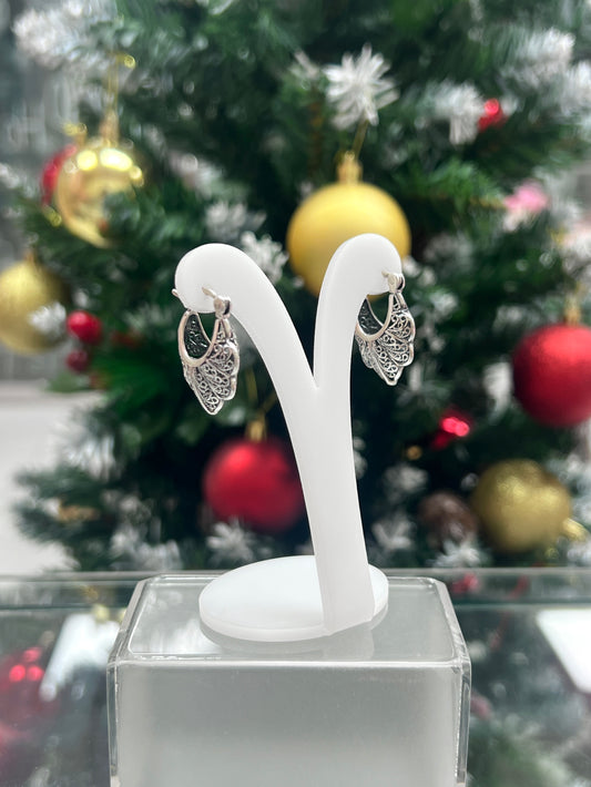 Argolla filigrana canasta - Plata quemada