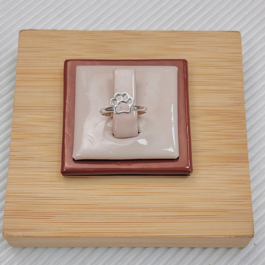 Anillo huella calada - plata