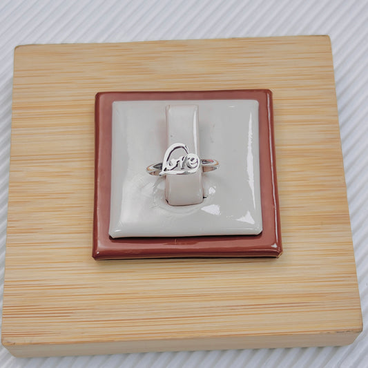Anillo corazon love - plata