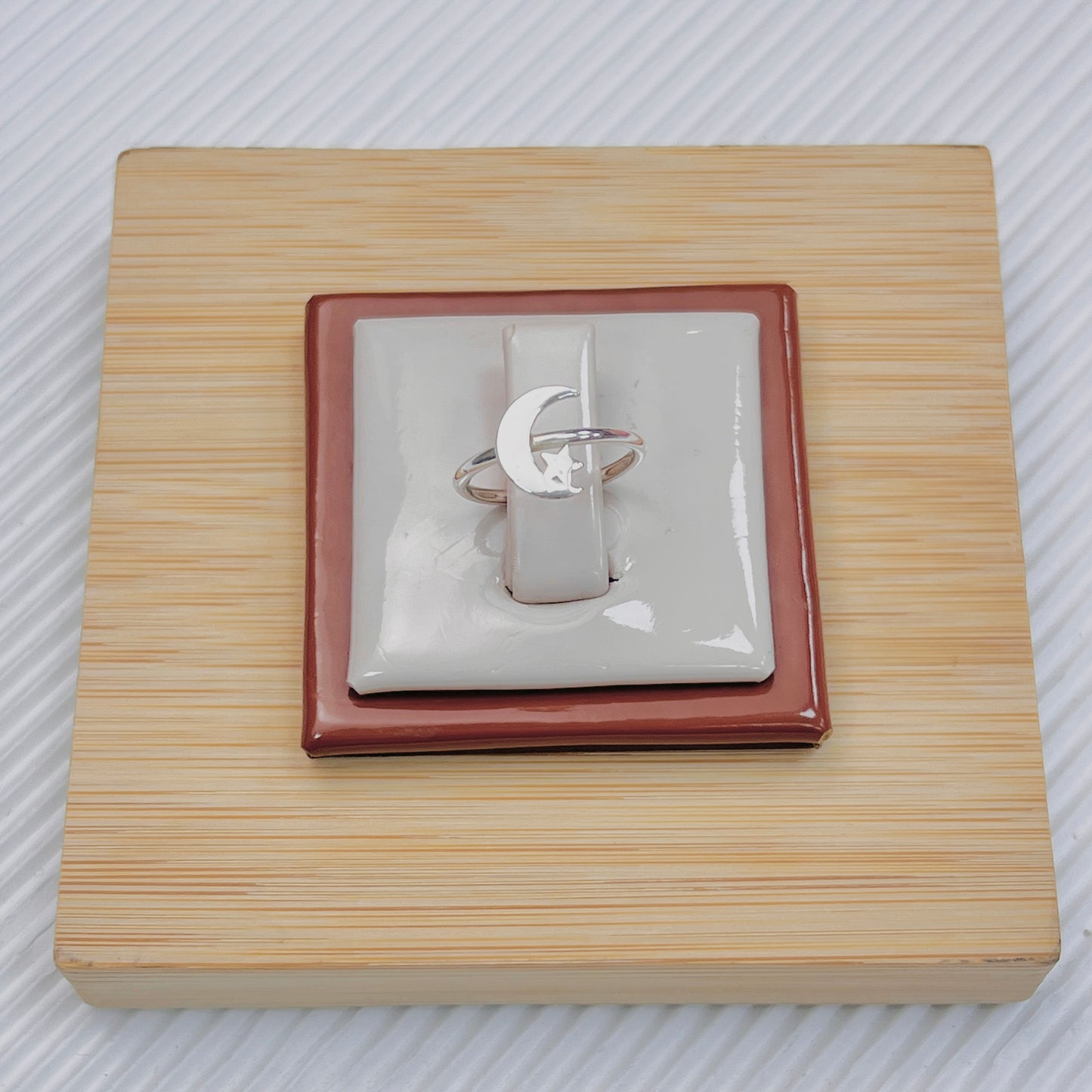 Anillo luna con estrella - plata