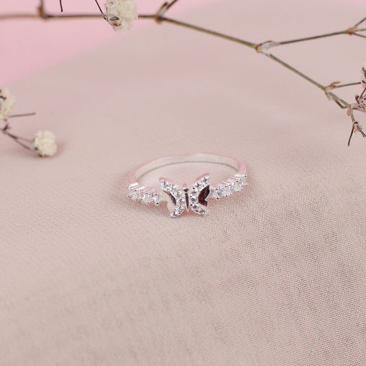 Anillo mariposa circones - plata