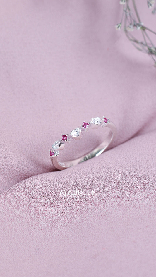 Anillo corazon punto de luz - Plata