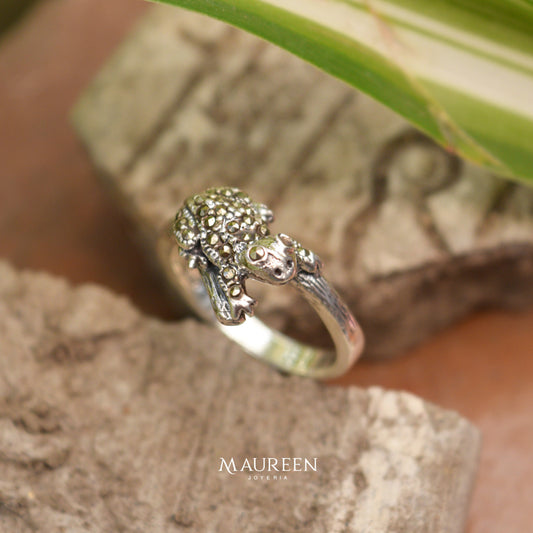 Anillo sapo de marquesita - Plata
