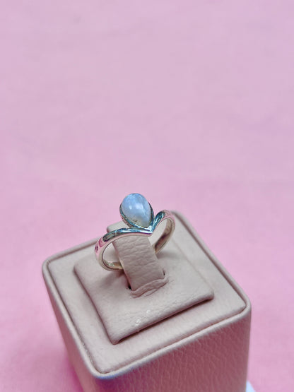 Anillo princesa gota piedra natural - Plata