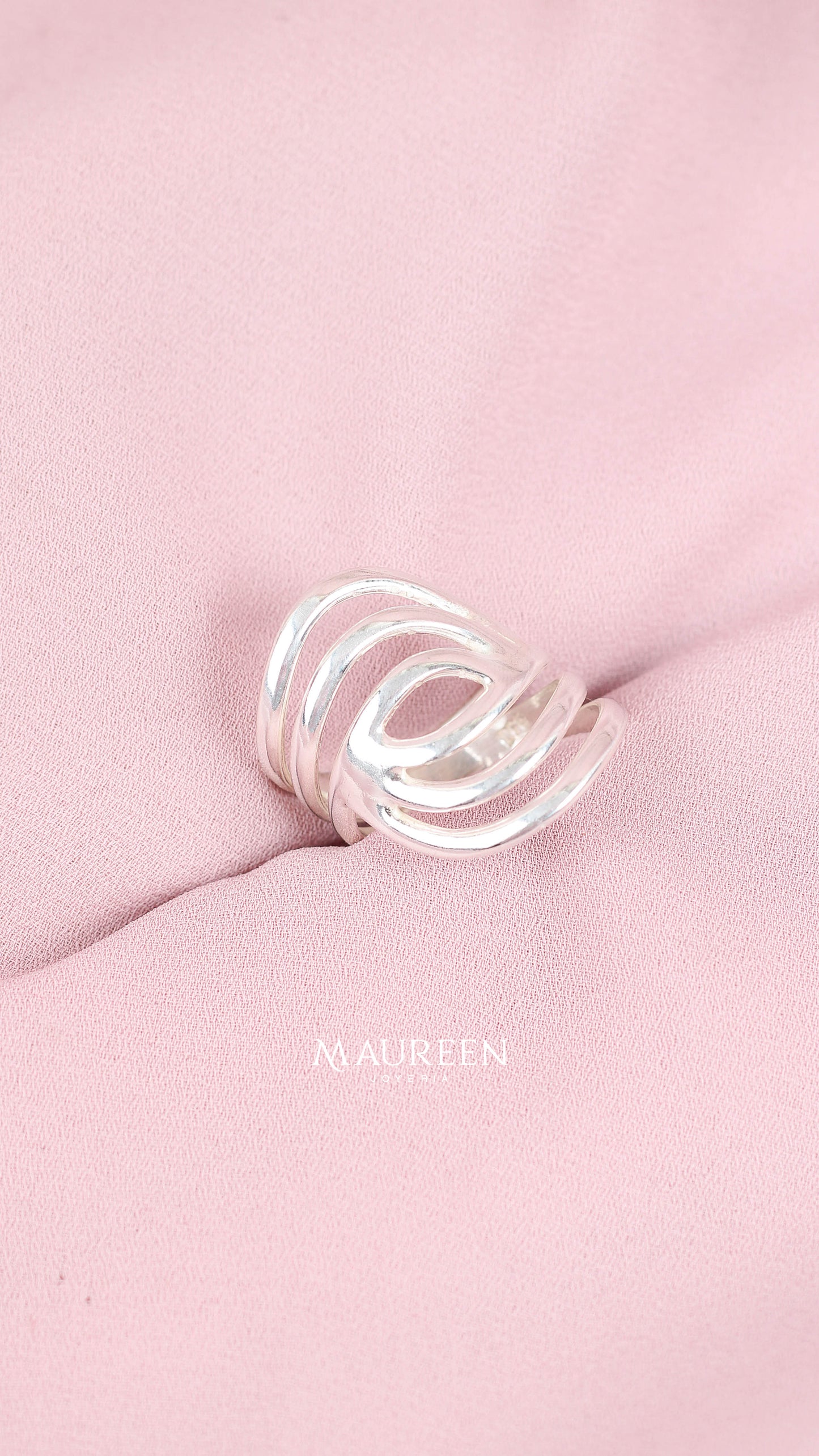 Anillos 3 rayas ondeadas lisas - Plata