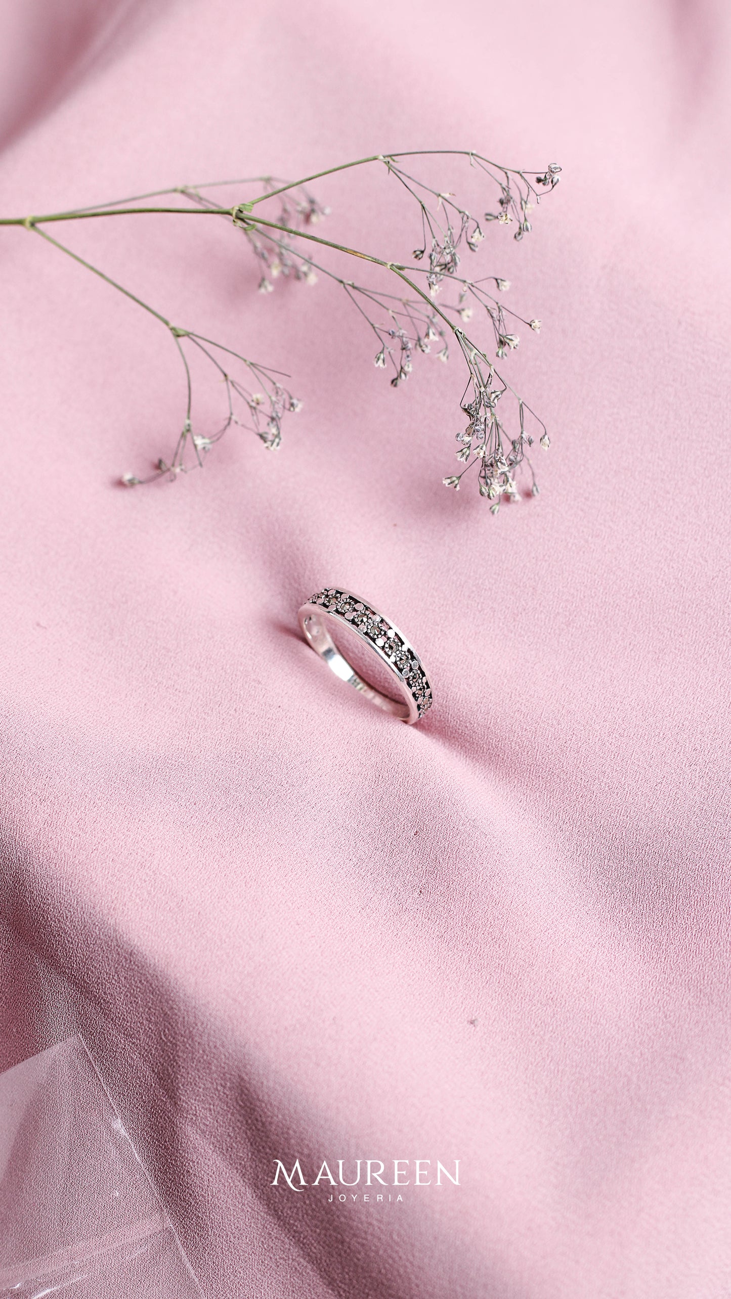 Anillo media churumbela marquesita - Plata