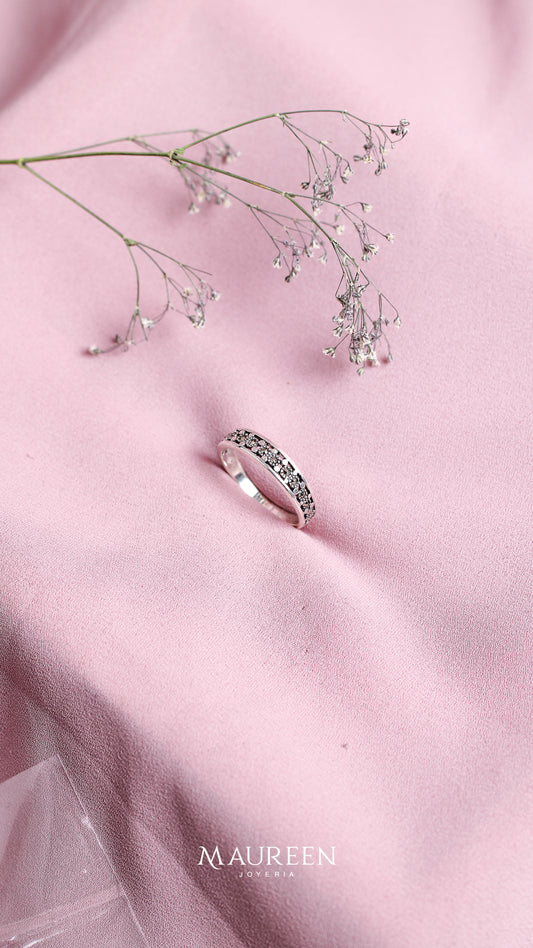 Anillo media churumbela marquesita - Plata