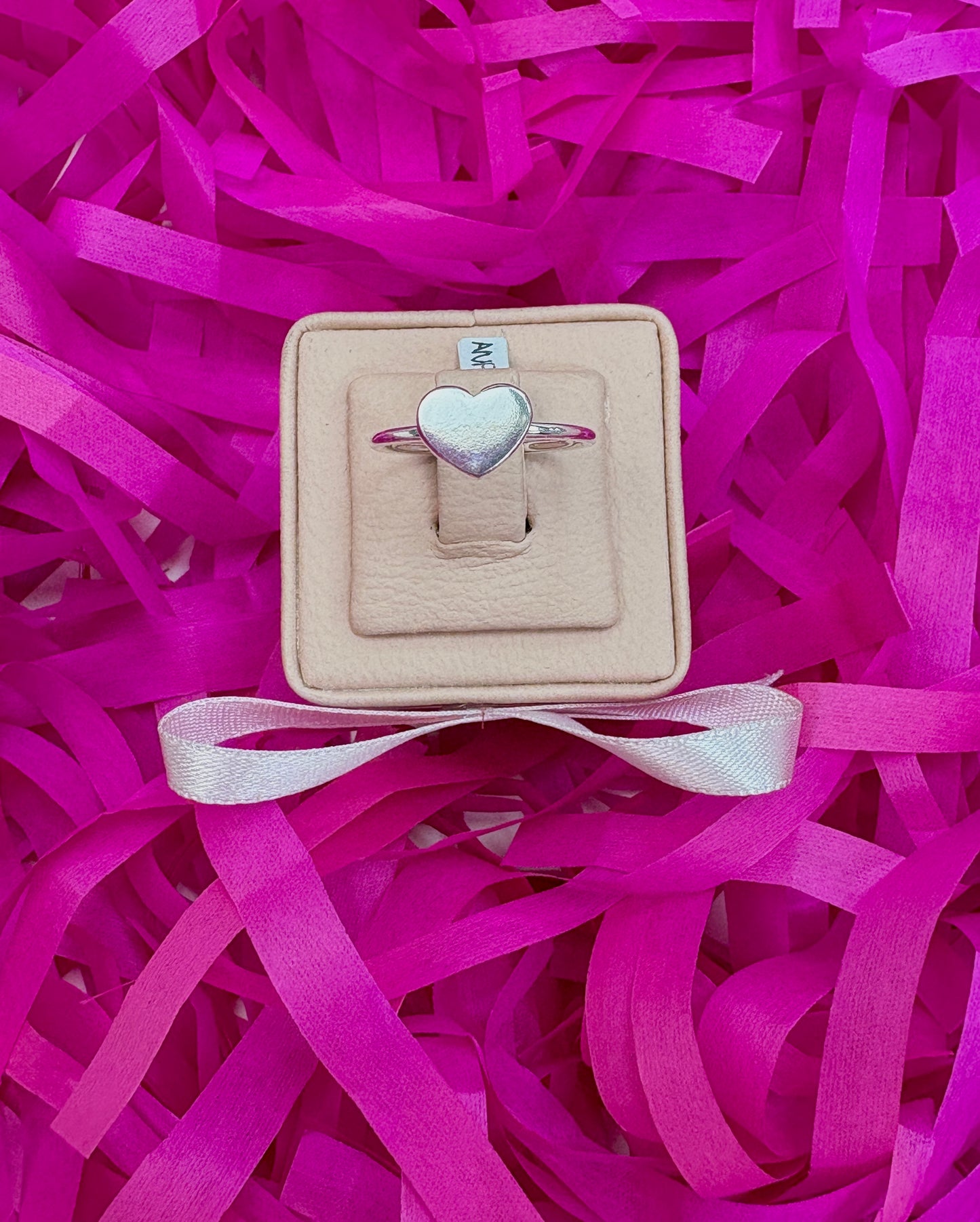 Anillo corazon plano mediano - plata