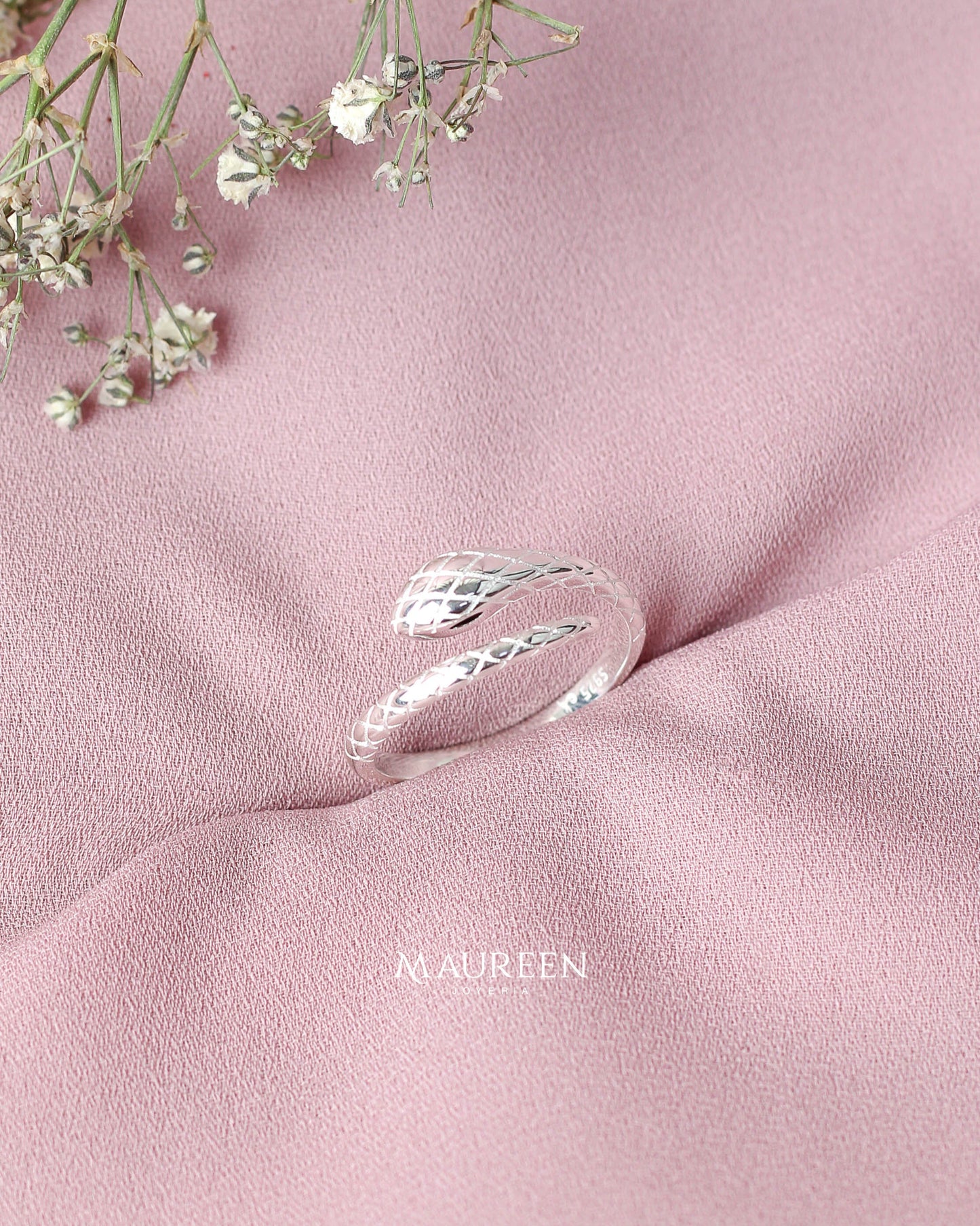 Anillo ajustable serpiente - Plata