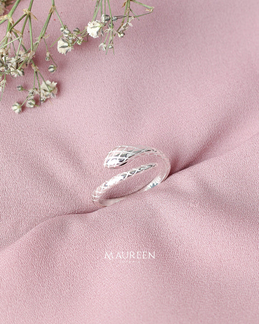 Anillo ajustable serpiente - Plata