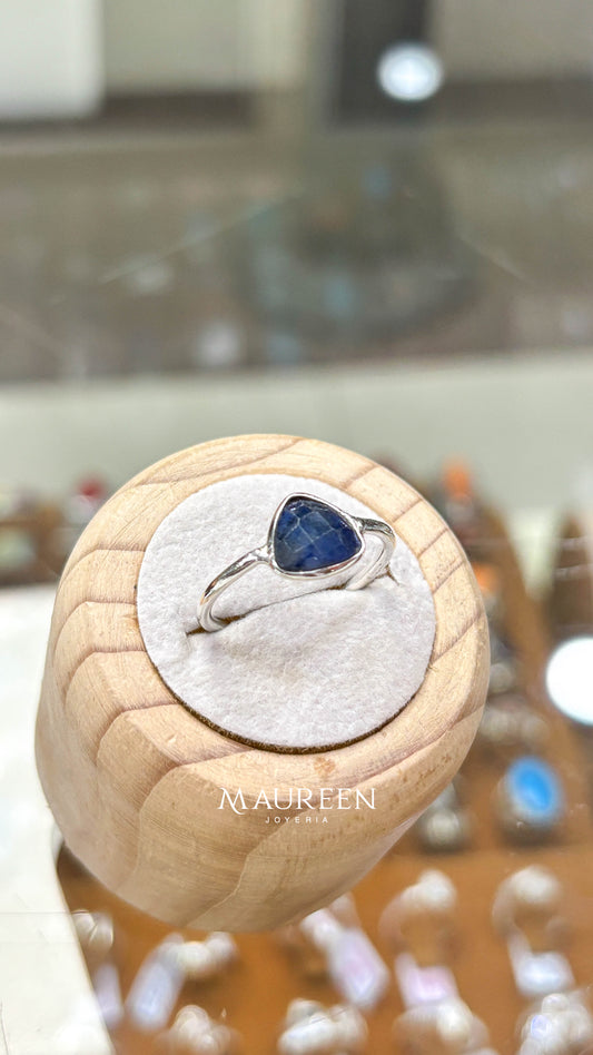 Anillo lapislazuli triangulo   -   Plata