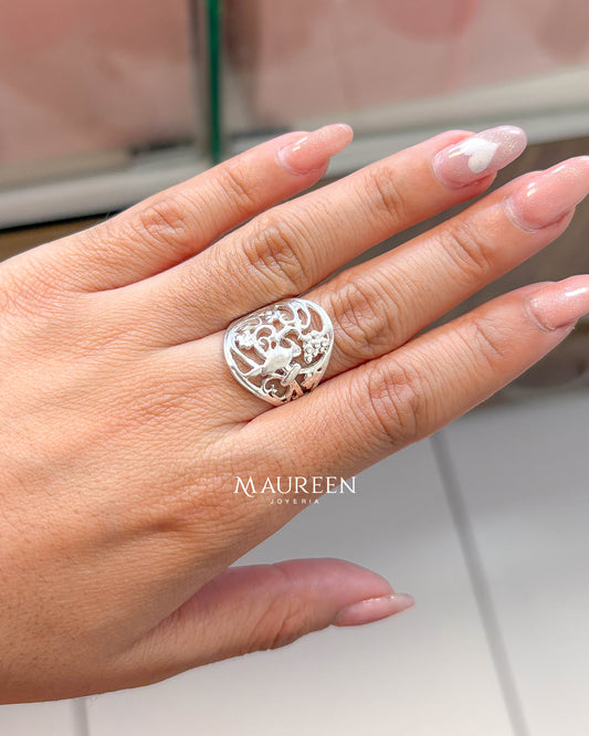 Anillo colibri calado - Plata