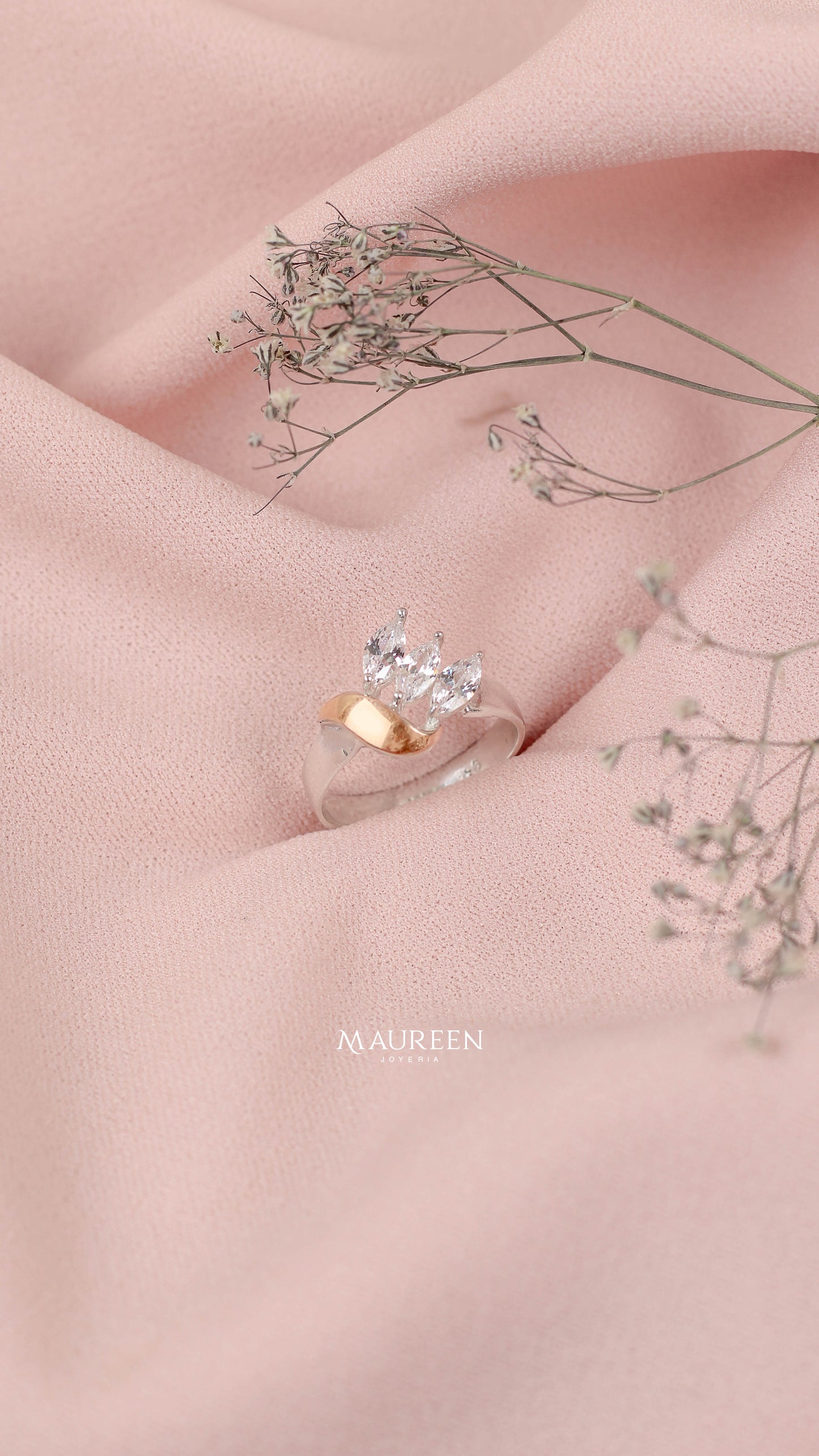 Anillo corte marquesa - Plata/Oro