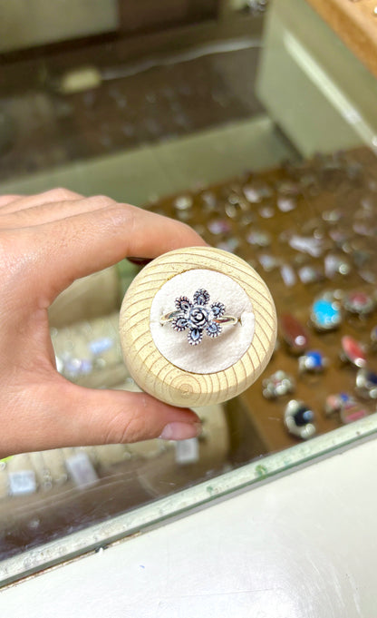 Anillo rosa petalos abiertos - Plata