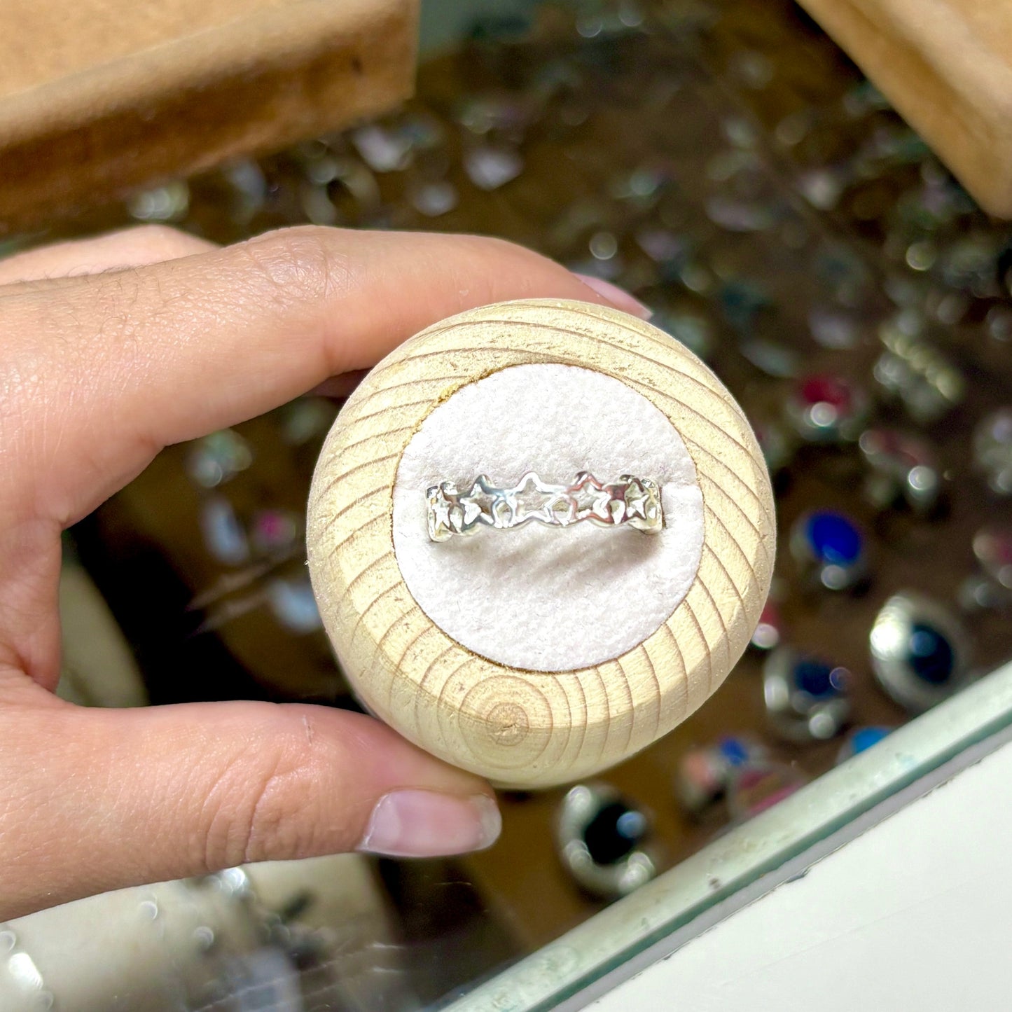 Anillo estrellas caladas - Plata