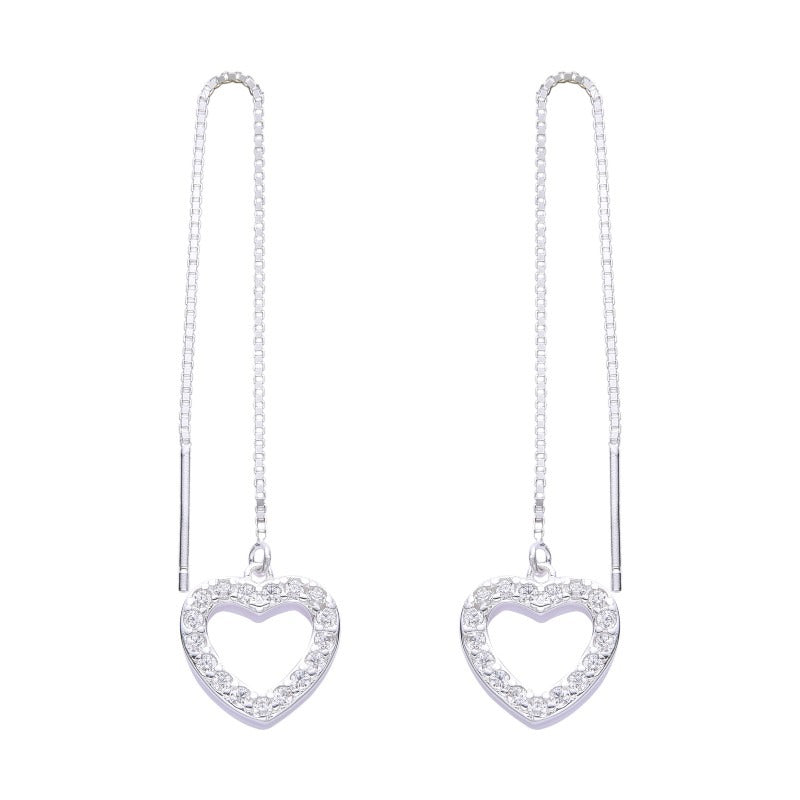 Arete corazon pasante - Plata