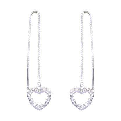 Arete corazon pasante - Plata