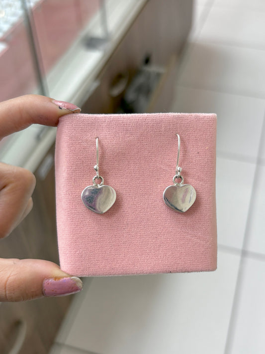 Arete corazon encajonado colgante - Plata