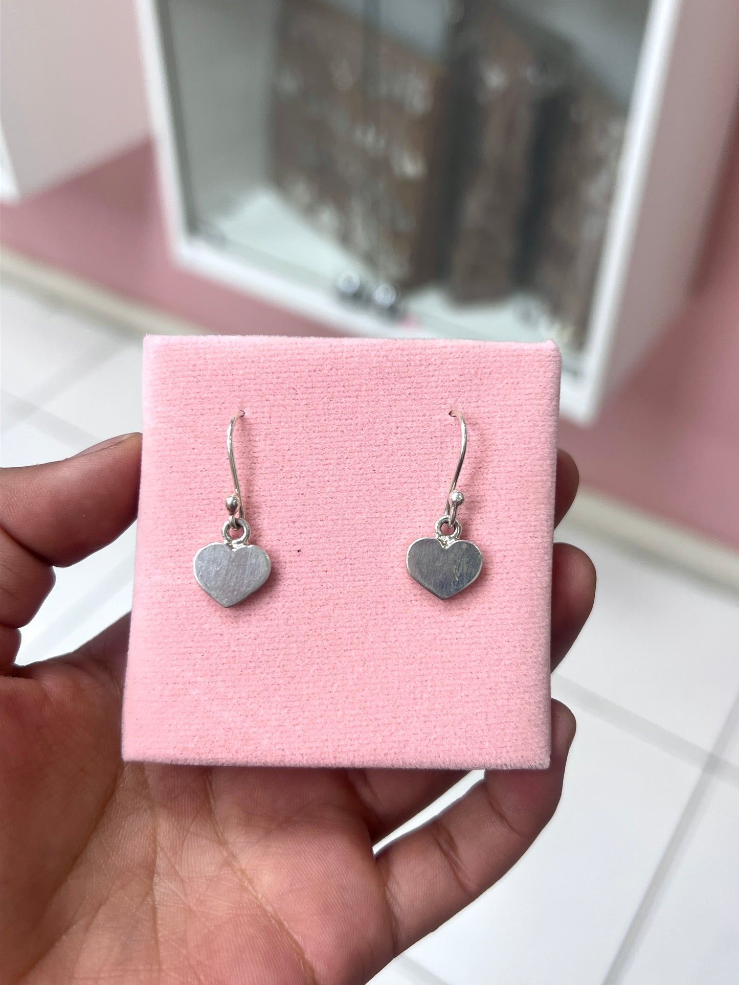 Arete corazon plano colante - Plata