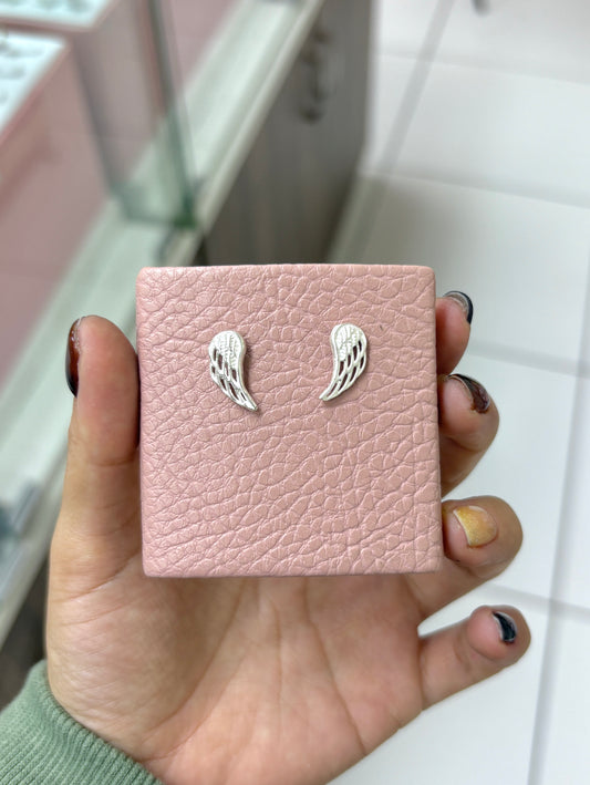 Arete alas caladas pegado - plata