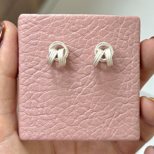 Arete argollas tersas pegado - plata