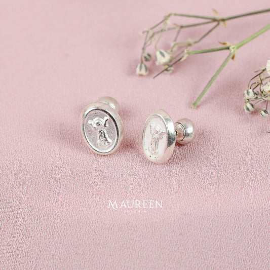 Arete tornillo Divino Niño - Plata