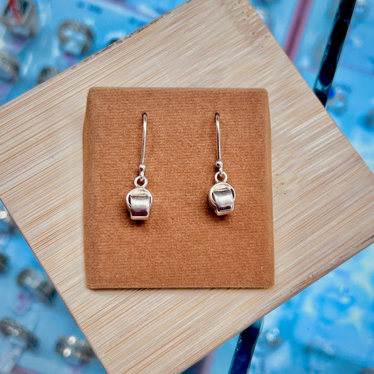 Arete doble donas entrelazadas colgante - plata