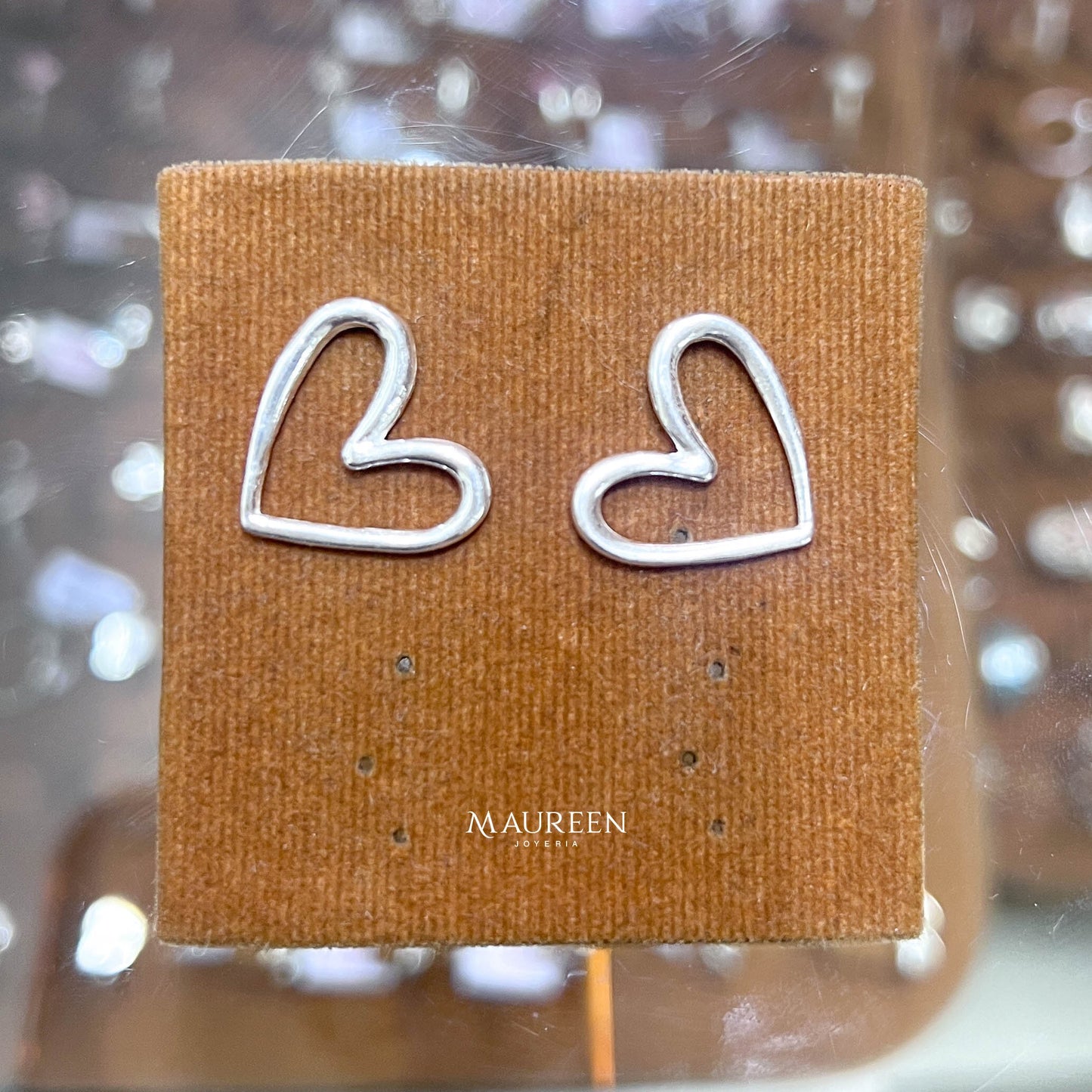 Arete corazon calado  - Plata