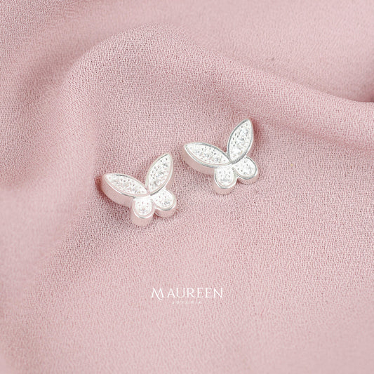 Arete mariposa circones pequeña - Plata