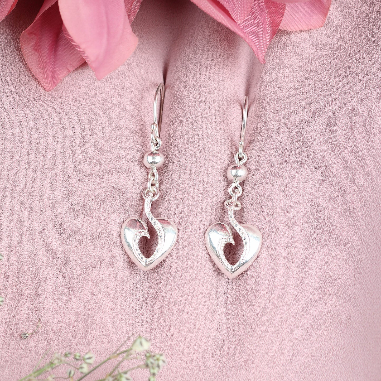 Arete corazon abierto - Plata