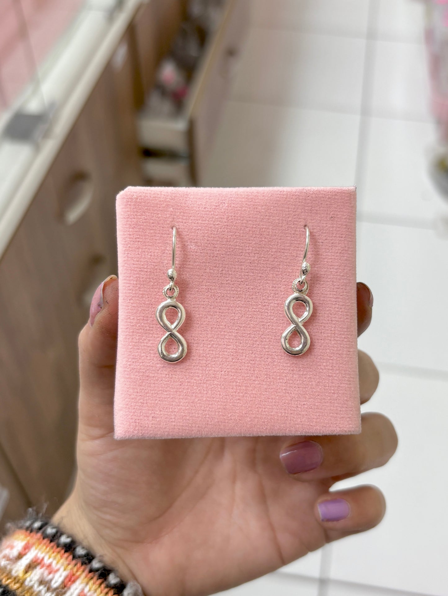 Arete infinito colgante - Plata