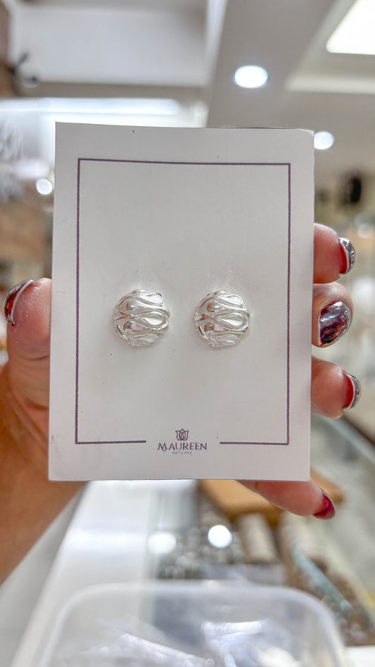 Arete chapa formas circular calado pegado - plata