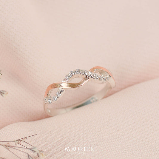 Anillo cintillo trenza - Plata/Oro