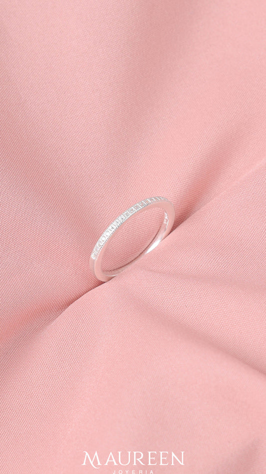 Anillo churumbela una fila - Plata