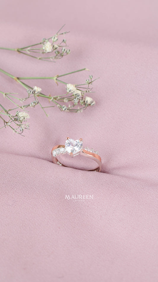 Anillo de promesa corazón - Plata/Oro