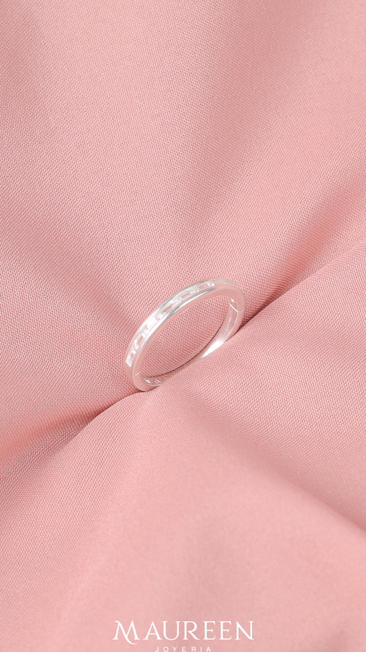 Anillo churumbela baguette - Plata