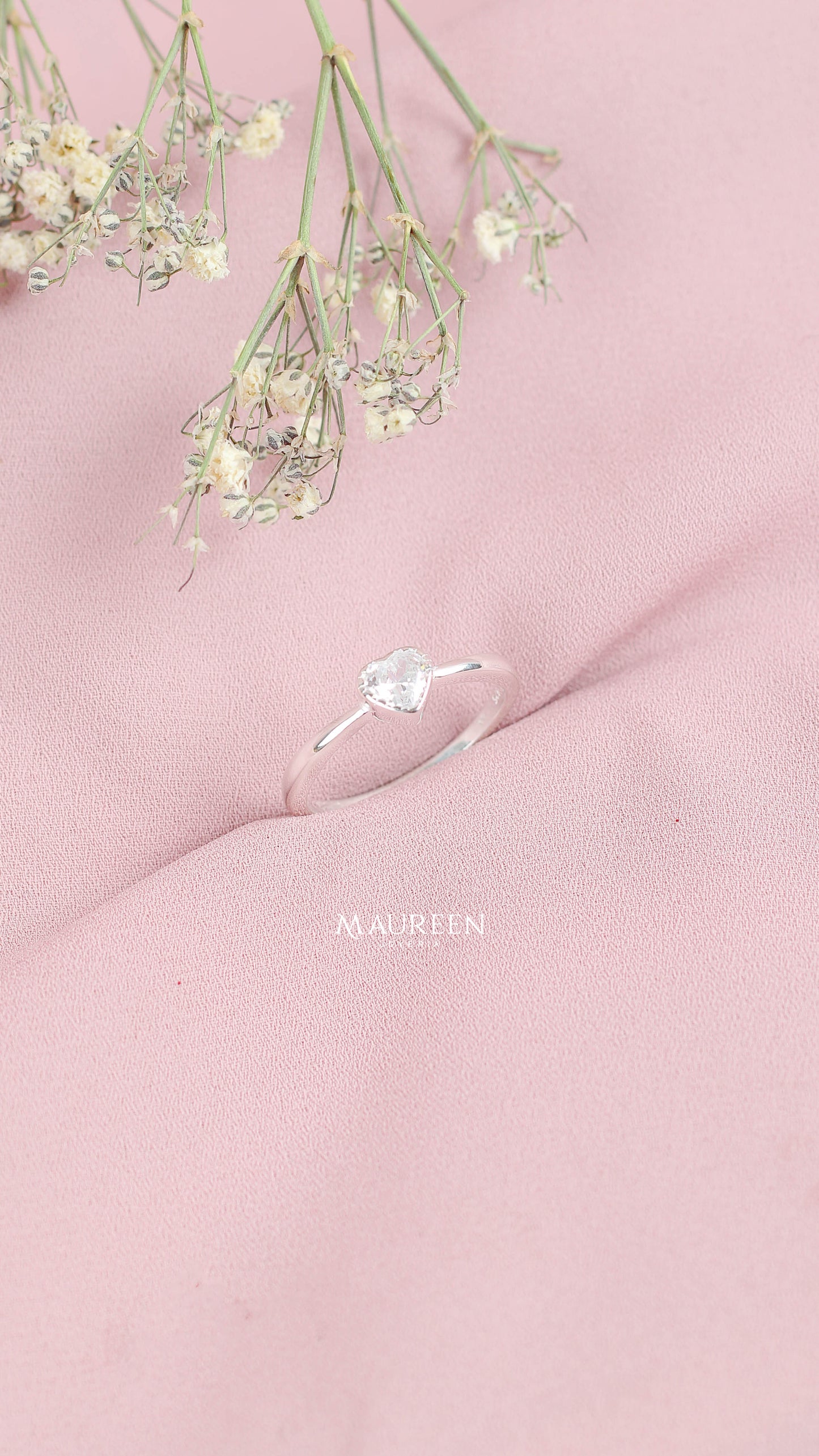 Anillo promesa corazon solitario  - Plata
