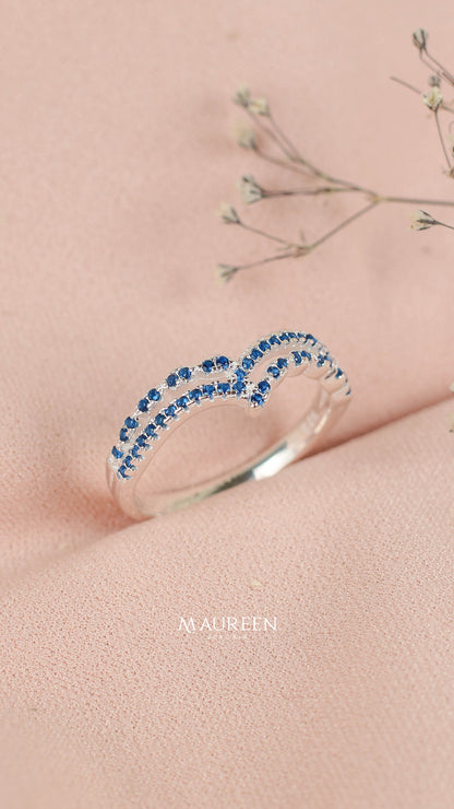 Anillo churumbela doble V - Plata