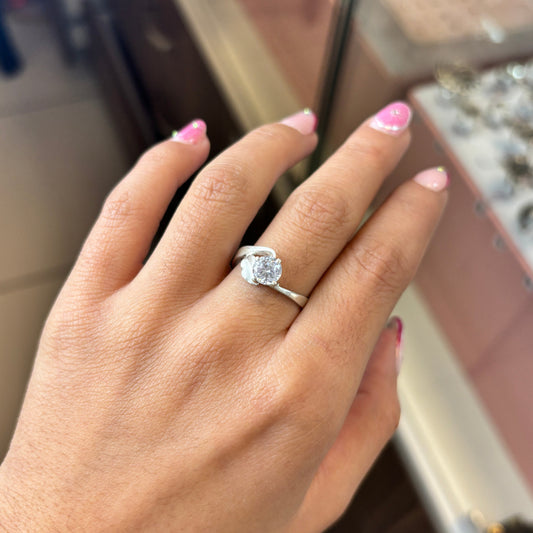 Anillo promesa flor - Plata