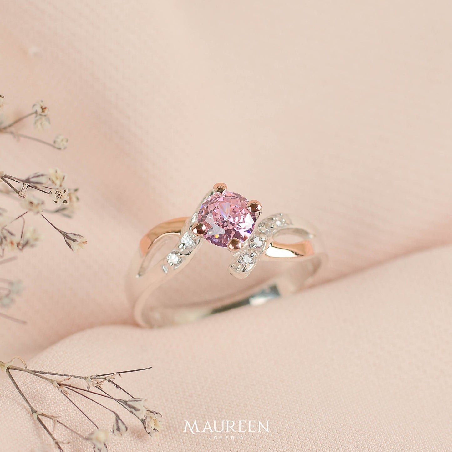 Anillo promesa joy plata/oro - Plata