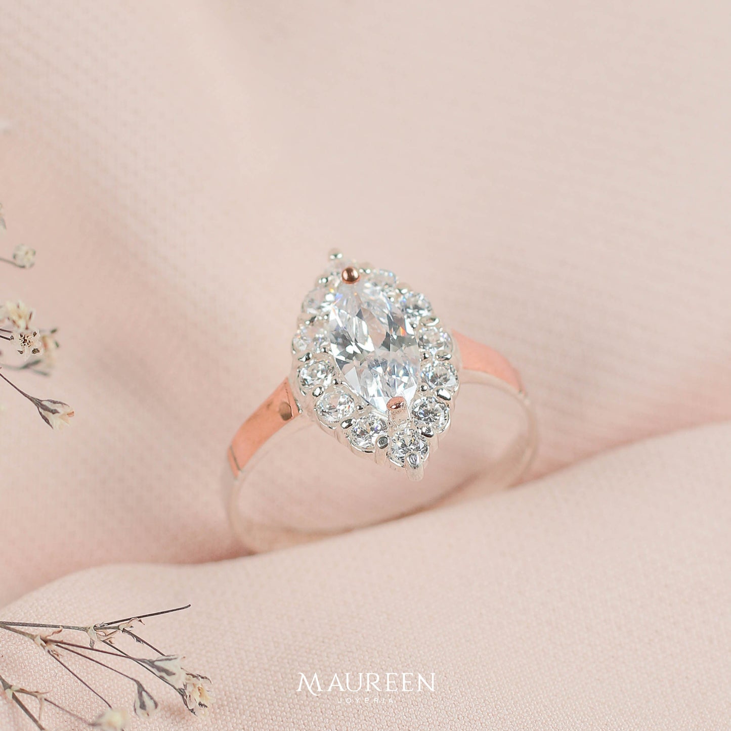 Anillo promesa marquesa - Plata/Oro