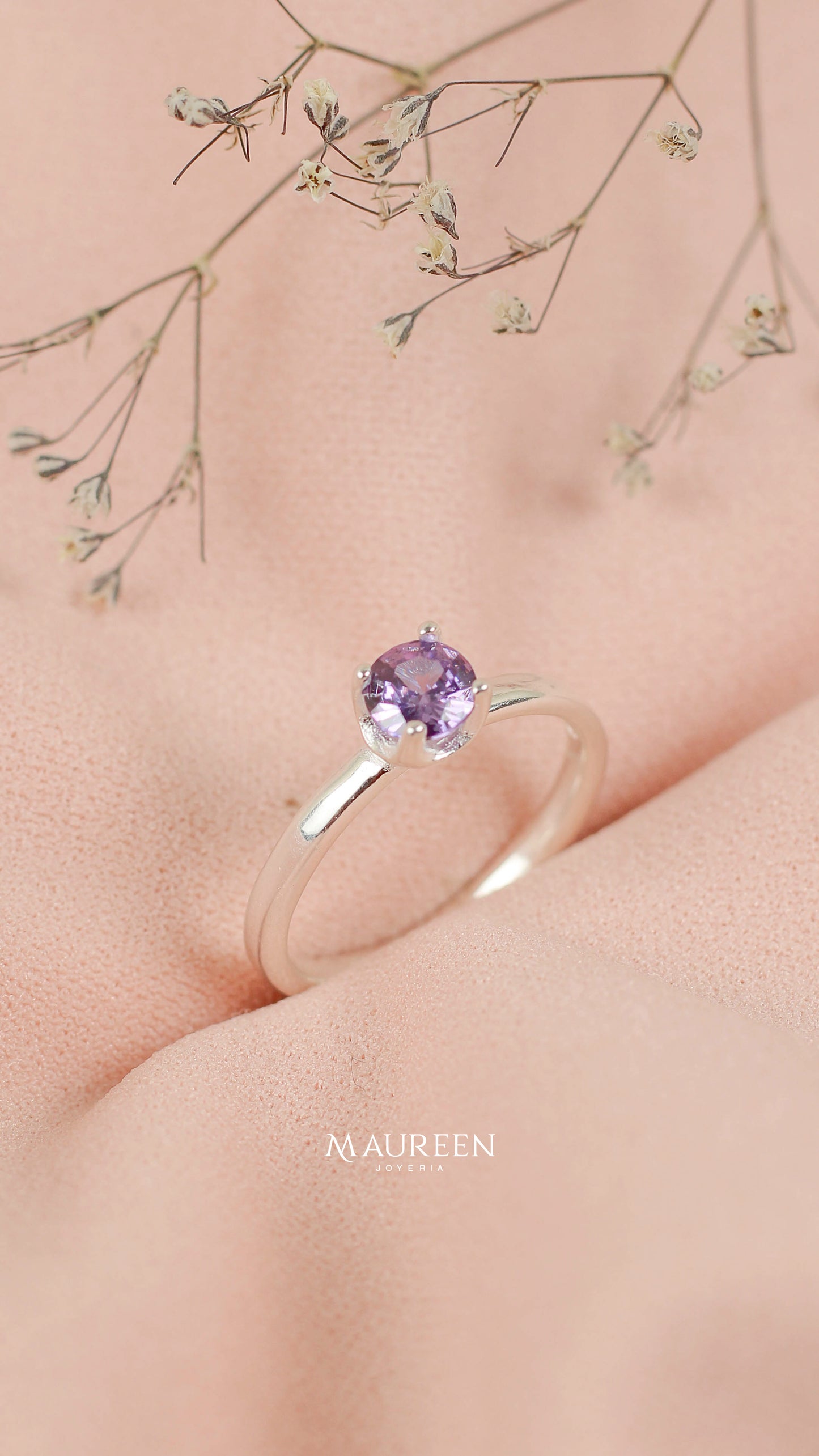 Anillo promesa amatista - Plata