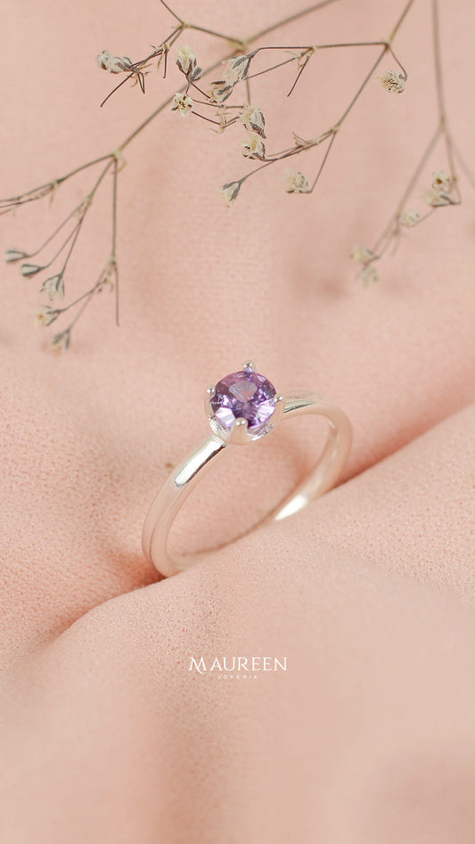 Anillo promesa amatista - Plata