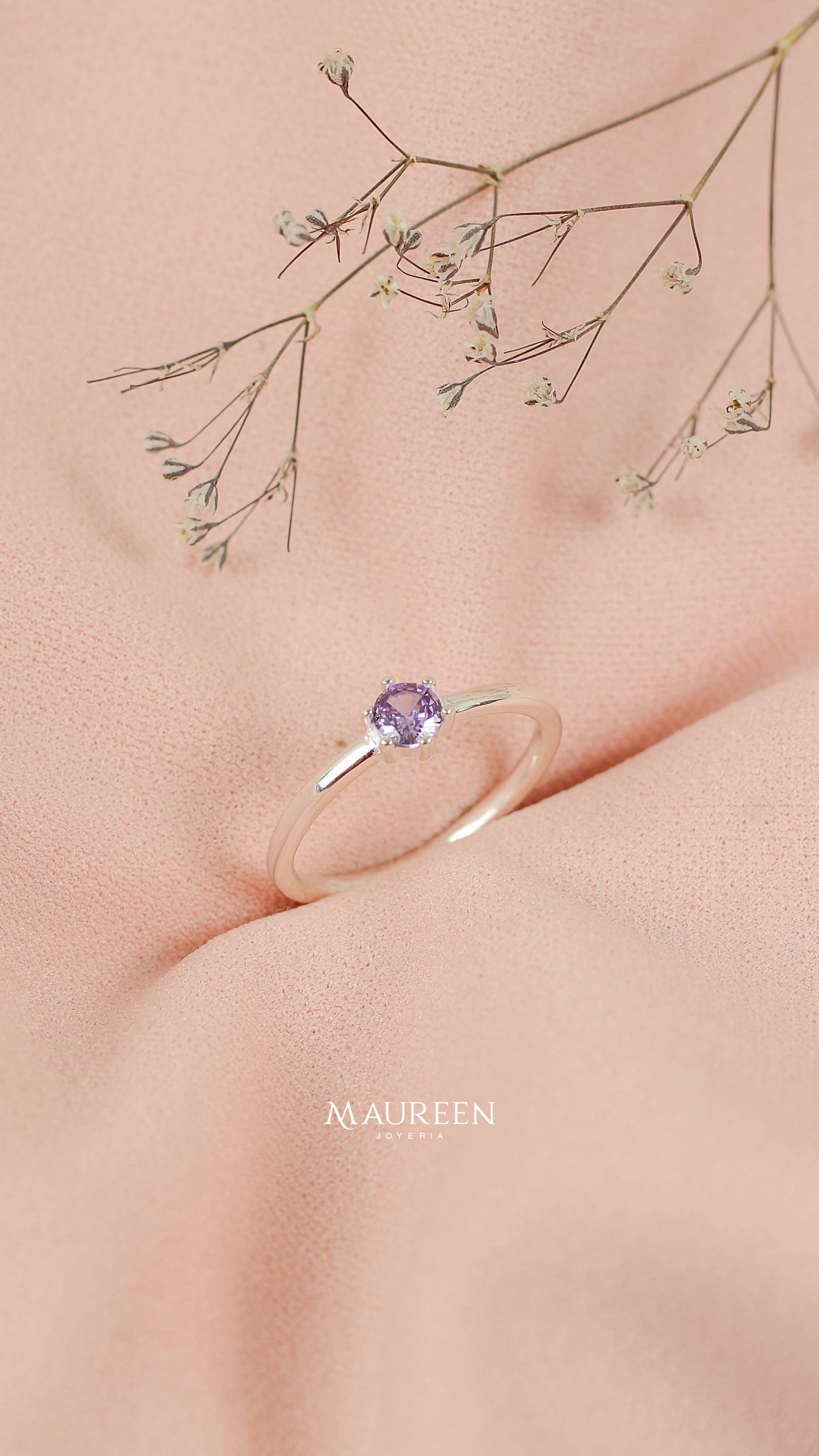 Anillo promesa amatista - Plata
