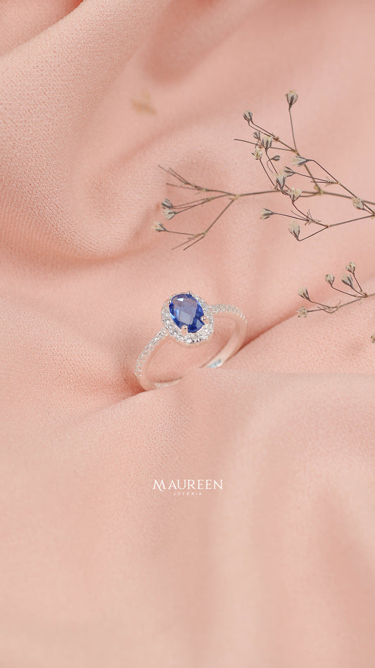 Anillo promesa ovalado con circones - Plata