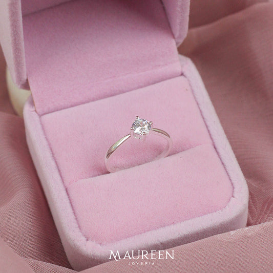 Anillo de compromiso liso - Plata