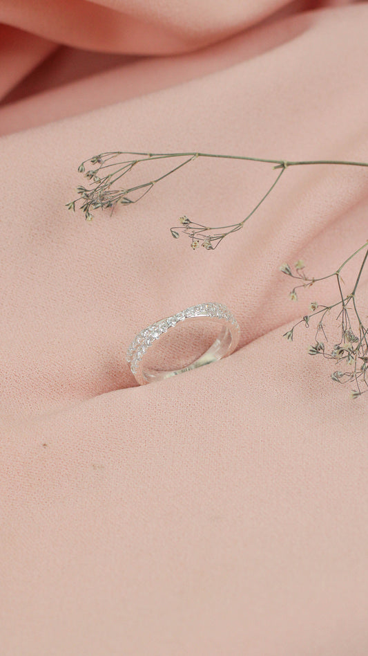 Anillo churumbela circones cruzados- Plata