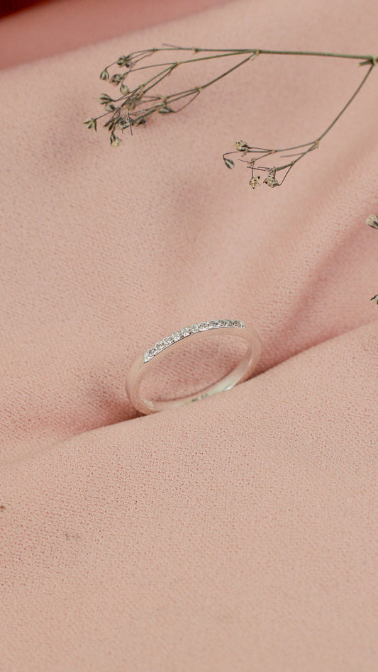 Anillo churumbela circones enfrente liso - Plata