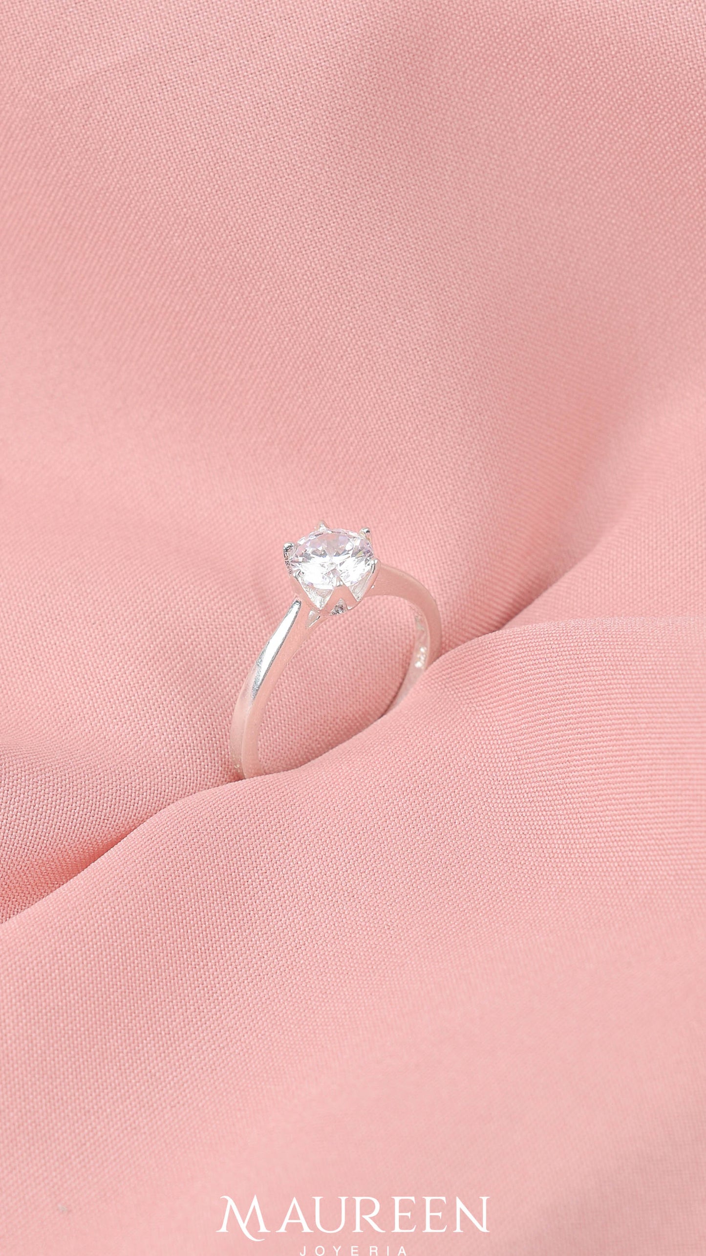 Anillo compromiso solitario - Plata
