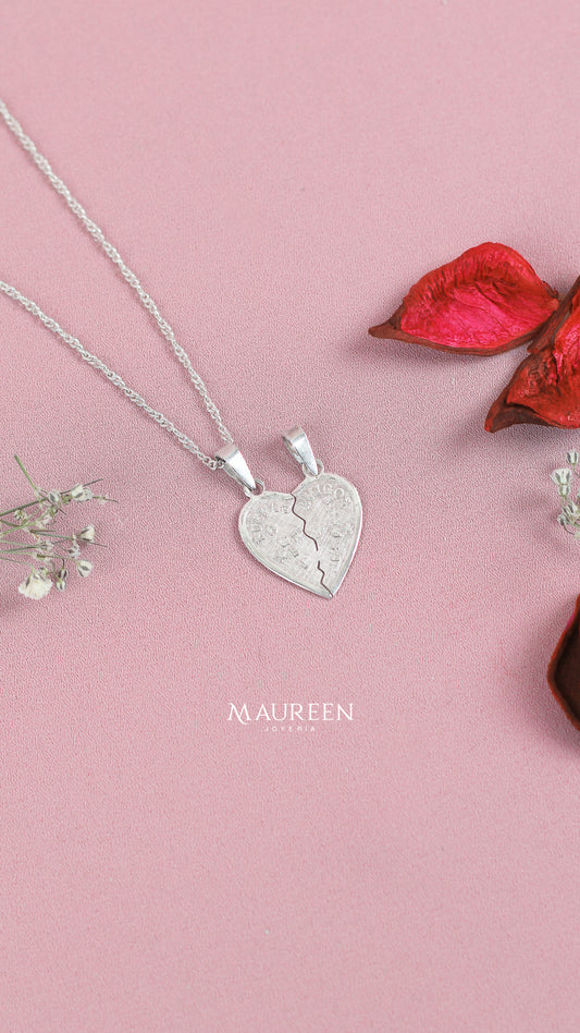 Dije medio corazón "Best Friends" -  Plata